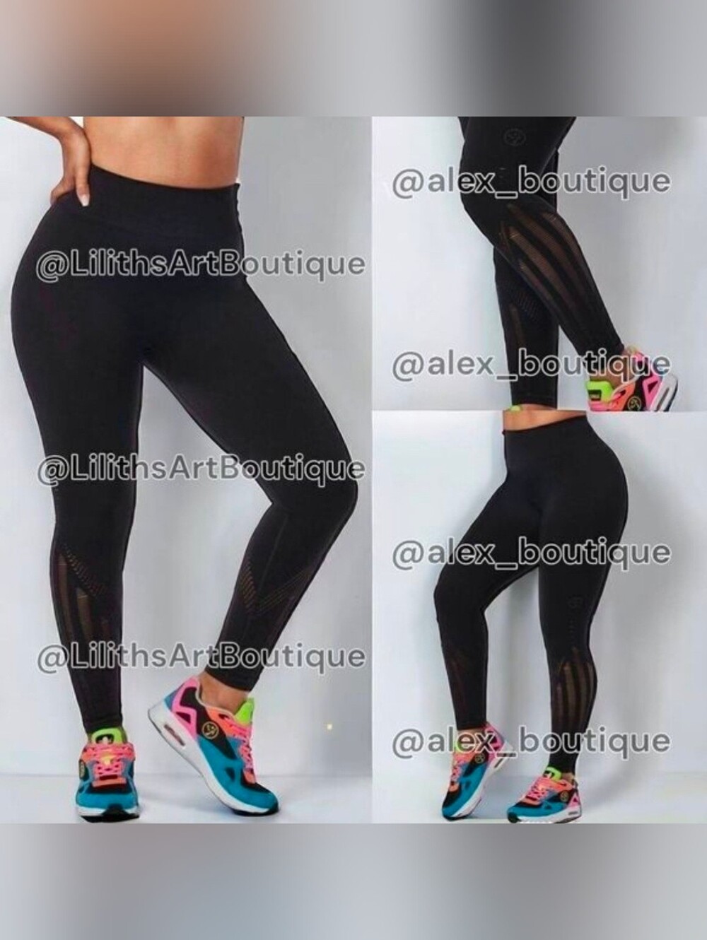 Zumba Laser Cut High Waisted Ankle Leggings Bold Black Size S (E042)